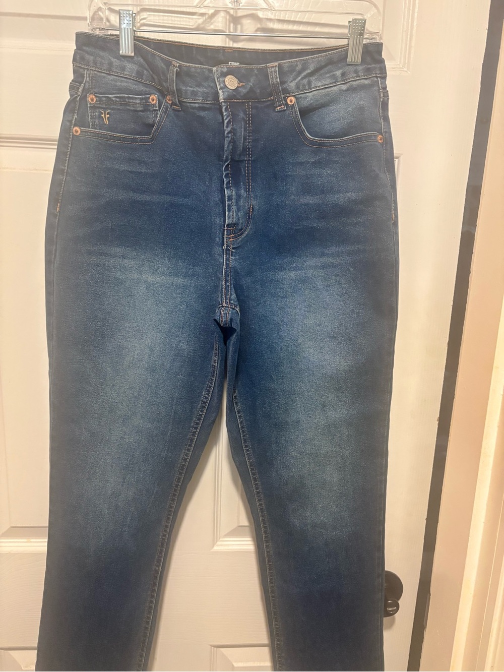 FRYE High-Rise Dark Blue Women's Jeans with Subtle Fading